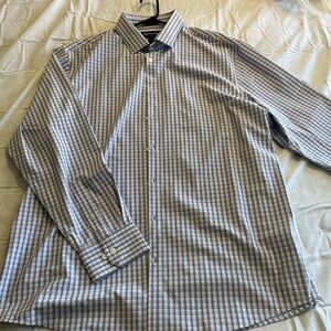 Mizzen + Main Leeward Dress Shirt, Size XL Classic Fit. Purple/White.